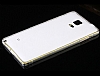 Eiroo Samsung N9100 Galaxy Note 4 Gold izgili Metal Round Bumper Siyah Klf - Resim: 6
