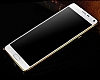 Eiroo Samsung N9100 Galaxy Note 4 Gold izgili Metal Round Bumper Siyah Klf - Resim 2