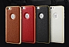 Eiroo iPhone 6 Plus / 6S Plus Metal Kenarl Gold Deri Klf - Resim: 6