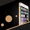 Eiroo iPhone 6 Plus / 6S Plus Metal Kenarl Gold Deri Klf - Resim 3