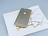 Eiroo iPhone 6 / 6S Beyaz eritli Tal Metal Bumper ereve Gold Klf - Resim 2