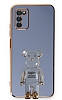 Eiroo Samsung Galaxy A03s Baby Bear Standl Mavi Silikon Klf