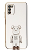 Eiroo Samsung Galaxy A03s Baby Bear Standl Beyaz Silikon Klf