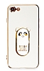 Eiroo iPhone SE 2020 Baby Panda Standl Beyaz Silikon Klf