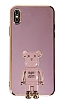 Eiroo iPhone X / XS Baby Bear Standl Mor Silikon Klf
