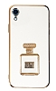 Eiroo iPhone XR Aynal Parfm Standl Beyaz Silikon Klf