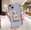Eiroo iPhone XR Aynal Parfm Standl Mavi Silikon Klf - Resim: 6