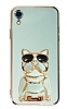 Eiroo iPhone XR Bulldog Standl Yeil Silikon Klf