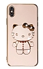Eiroo iPhone XS Max Aynal Kitty Standl Pembe Silikon Klf