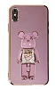 Eiroo iPhone XS Max Candy Bear Standl Mor Silikon Klf