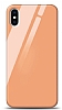 Eiroo iPhone XS Max Silikon Kenarl Turuncu Cam Klf