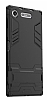 Eiroo Iron Armor Sony Xperia XZ1 Standl Ultra Koruma Siyah Klf - Resim 6