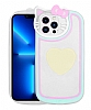 Eiroo Kitty iPhone 12 Pro Kedi Figrl Tutuculu Pembe-Sar Silikon Klf