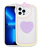 Eiroo Kitty iPhone 12 Pro Max Kedi Figrl Tutuculu Mor Silikon Klf