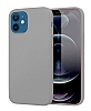 Eiroo Lansman iPhone 12 Mini 5.4 in Gri Silikon Klf
