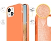 Eiroo Lansman iPhone 13 Mini 5.4 in Turuncu Silikon Klf - Resim 3