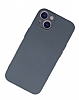Eiroo Lansman iPhone 13 Mini Kamera Korumal Gri Silikon Klf - Resim 1