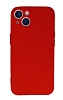 Eiroo Lansman iPhone 13 Mini Kamera Korumal Krmz Silikon Klf