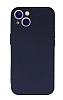 Eiroo Lansman iPhone 13 Mini Kamera Korumal Lacivert Silikon Klf