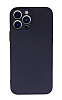 Eiroo Lansman iPhone 13 Pro Kamera Korumal Lacivert Silikon Klf