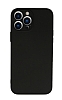 Eiroo Lansman iPhone 13 Pro Max Kamera Korumal Siyah Silikon Klf