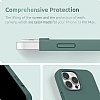 Eiroo Lansman iPhone 13 Pro Koyu Yeil Silikon Klf - Resim 1