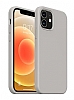 Eiroo Lansman iPhone 15 Plus Pembe Gri Silikon Klf