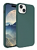 Eiroo Lansman iPhone 15 Plus Koyu Yeil Silikon Klf