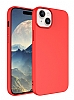 Eiroo Lansman iPhone 15 Plus Krmz Silikon Klf