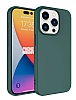 Eiroo Lansman iPhone 15 Pro Max Koyu Yeil Silikon Klf