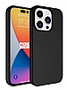 Eiroo Lansman iPhone 15 Pro Max Siyah Silikon Klf
