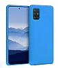 Eiroo Lansman Samsung Galaxy A71 Mavi Silikon Klf