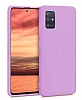 Eiroo Lansman Samsung Galaxy A71 Lila Silikon Klf