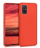 Eiroo Lansman Samsung Galaxy A71 Krmz Silikon Klf