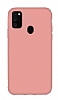 Eiroo Lansman Samsung Galaxy M21 Pembe Silikon Klf