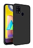 Eiroo Lansman Samsung Galaxy M31 Siyah Silikon Klf