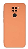 Eiroo Lansman Xiaomi Redmi Note 9 Kamera Korumal Turuncu Silikon Klf