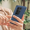 Eiroo Lansman Samsung Galaxy S21 Ultra Mavi Silikon Klf - Resim 3