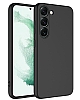 Eiroo Lansman Samsung Galaxy S23 Kamera Korumal Siyah Silikon Klf