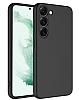 Eiroo Lansman Samsung Galaxy S23 Plus Kamera Korumal Siyah Silikon Klf