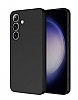 Eiroo Lansman Samsung Galaxy S24 Plus Siyah Silikon Klf