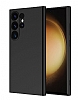Eiroo Lansman Samsung Galaxy S24 Ultra Siyah Silikon Klf