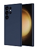 Eiroo Lansman Samsung Galaxy S24 Ultra Lacivert Silikon Klf