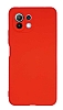 Eiroo Lansman Xiaomi Mi 11 Lite Kamera Korumal Krmz Silikon Klf