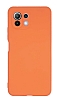 Eiroo Lansman Xiaomi Mi 11 Lite Kamera Korumal Turuncu Silikon Klf