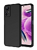 Eiroo Lansman Xiaomi Redmi Note 12S Siyah Silikon Klf