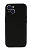 Eiroo Lansman iPhone 13 Kamera Korumal Siyah Silikon Klf