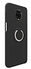 Eiroo Lansman Xiaomi Redmi Note 9S Selfie Yzkl Siyah Silikon Klf