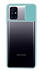 Eiroo Lens Series Samsung Galaxy M31s Turkuaz Silikon Klf