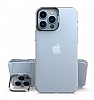 Eiroo Lens Stand iPhone 13 Pro Siyah Kamera Şeffaf Silikon Kılıf